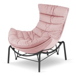 Fotel Hoor Bujany XZ Pudrowy róż (SWAN-40) Czarna