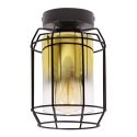 JONERA lampa sufitowa czarny 1x40W E27 klosz złoty