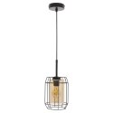 JONERA lampa wisząca czarny 1x40W E27 klosz bursztynowy