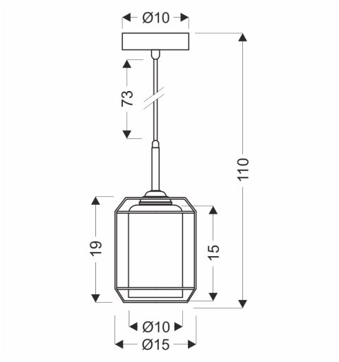 JONERA lampa wisząca czarny 1x40W E27 klosz bursztynowy