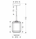 JONERA lampa wisząca czarny 1x40W E27 klosz bursztynowy