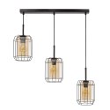 JONERA lampa wisząca czarny 3x40W E27 klosz bursztynowy