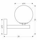 Kama lampa kinkiet czarny+złoty 1x28 G9 klosz bursztynowy