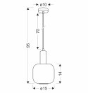 LINOX lampa wisząca czarny 1x40 E27 klosz bursztynowy