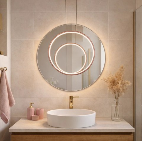 Lampa wisząca Ledowe Okręgi No.1 X 40cm 3k różowo złota Dali