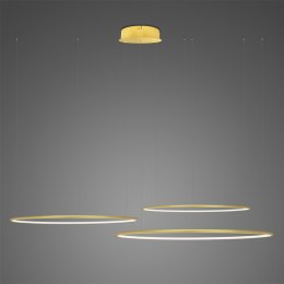 Lampa wisząca Ledowe Okręgi No.3 100cm 3k złota układ 100/80/60 cm