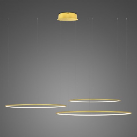 Lampa wisząca Ledowe Okręgi No.3 100cm 3k złota układ 100/80/60 cm