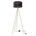 MOSSI lampa podłogowa złoty 1x40W E27 abażur czarny
