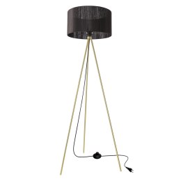 MOSSI lampa podłogowa złoty 1x40W E27 abażur czarny