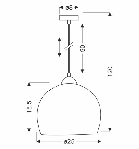 Monroe lampa wisząca 1x60W E27 klosz maślany