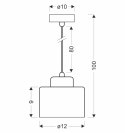 OLIVCA lampa wisząca czarny 1x40W E27 klosz oliwkowy