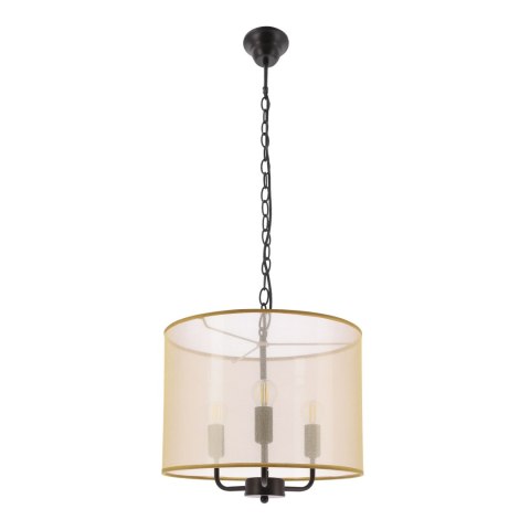 PACIFICA lampa wisząca czarny 3x40W E14 abażur złoty