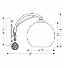 SIERRA lampa kinkiet chromowy 1x40W E27 klosz chromowy