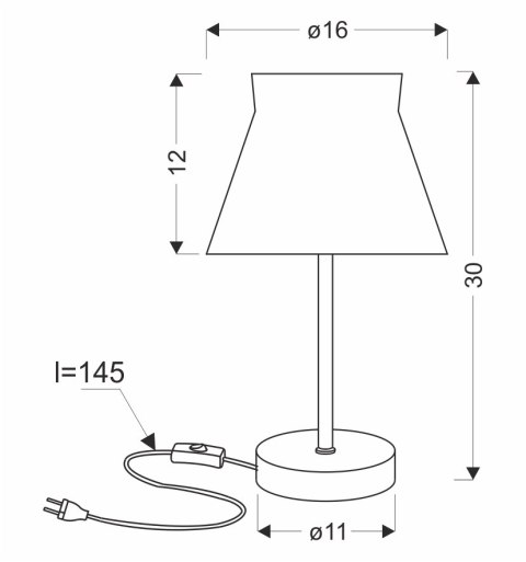 SIGALEA lampka stołowa czarny 1x40W E14 abażur biały