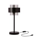 Spiega lampa stołowa czarny 1x60W E27 klosz dymiony