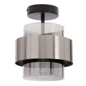 Spiega lampa sufitowa czarny+satyna nikiel 1x60W E27 klosz dymiony