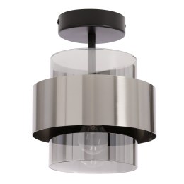 Spiega lampa sufitowa czarny+satyna nikiel 1x60W E27 klosz dymiony