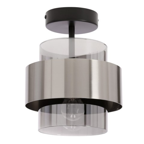Spiega lampa sufitowa czarny+satyna nikiel 1x60W E27 klosz dymiony