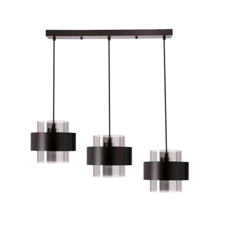 Spiega lampa wisząca czarny 3x60W E27 klosz dymiony