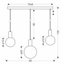 TESTA lampa wisząca beżowy 3x10W G9 klosz biały
