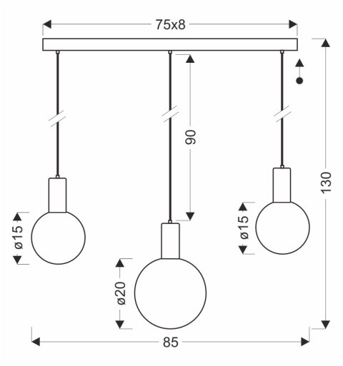 TESTA lampa wisząca beżowy 3x10W G9 klosz biały