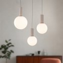 TESTA lampa wisząca talerz beżowa 3x10W G9 klosz biały