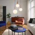 TESTA lampa wisząca talerz beżowa 3x10W G9 klosz biały