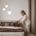 TESTA lampa wisząca talerz beżowa 3x10W G9 klosz biały