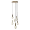 TESTA lampa wisząca talerz beżowy 6x10W G9 klosz biały