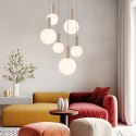 TESTA lampa wisząca talerz beżowy 6x10W G9 klosz biały