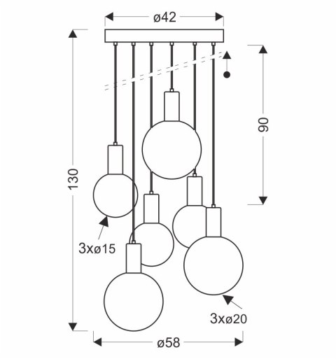 TESTA lampa wisząca talerz beżowy 6x10W G9 klosz biały