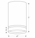 Tuba lampa sufitowa chromowy 1x15W GU10 7/11 z ringiem akrylowym