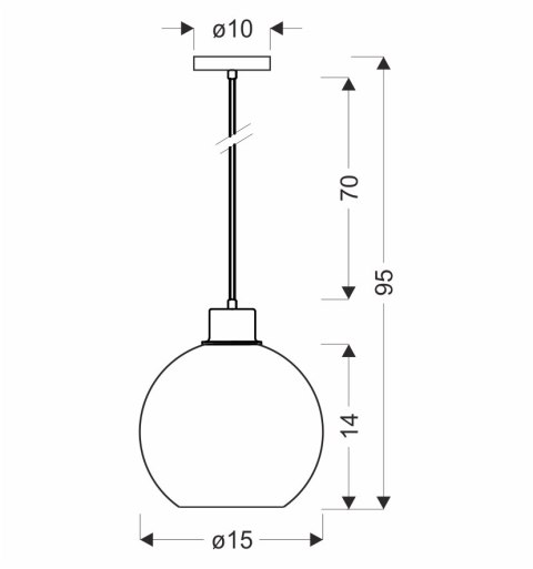 VALOR lampa wisząca czarny +złoty 1x40W E27 klosz bursztynowy