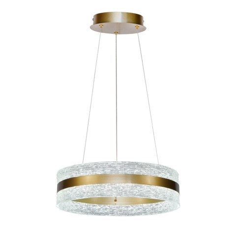 CASTILLO 40 lampa wisząca złoty 24W LED 3000, 4500, 6500K kryształki bezbarwne