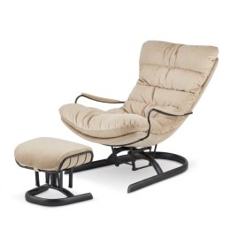 Fotel Lidingo z podnóżkiem XZ Beżowy (SWAN-01) Czarna
