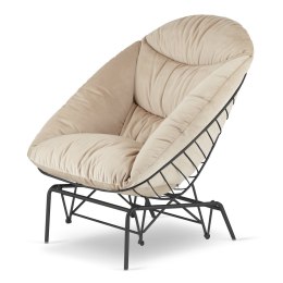 Fotel bujany Boda XZ Beżowy (SWAN-01) Czarna