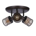 LAMPA SUFITOWA CANABERA PLAFON KAWOWE ZŁOTO 3X40W E14 KLOSZ BURSZTYNOWY