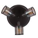 LAMPA SUFITOWA CANABERA PLAFON KAWOWE ZŁOTO 3X40W E14 KLOSZ BURSZTYNOWY