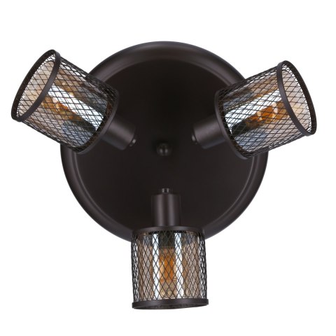 LAMPA SUFITOWA CANABERA PLAFON KAWOWE ZŁOTO 3X40W E14 KLOSZ BURSZTYNOWY