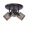 LAMPA SUFITOWA CANABERA PLAFON KAWOWE ZŁOTO 3X40W E14 KLOSZ BURSZTYNOWY