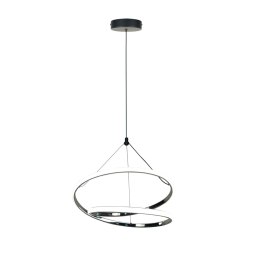LOCO lampa wisząca czarny+chromowy 30W LED 3000, 4000, 6000K osłonka biała