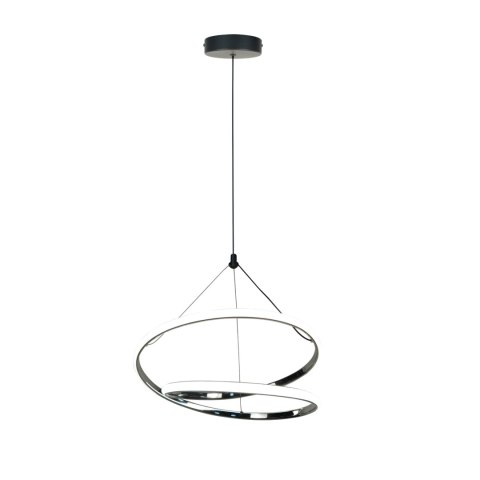 LOCO lampa wisząca czarny+chromowy 30W LED 3000, 4000, 6000K osłonka biała