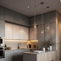 Lampa Dekoracyjna Wisząca Szklana AM203 1xE14 Złota REGINA