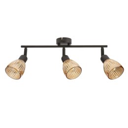 Lampa sufitowa AMCOS lczarna 3x40W E14 bursztynowe klosze nowoczesna oprawa sufitowa do salonu sypialni