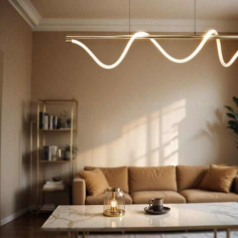 Lampa wisząca Serpente DDXZ004 55W złota - wężyk gładki