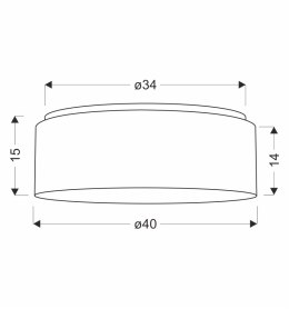 SALUT lampa sufitowa 40 2x40W E27 abażur beżowy