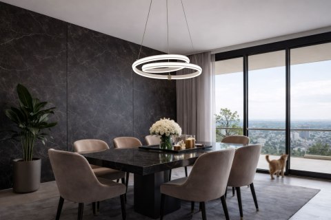 SANTA lampa wisząca złoty 32W LED 3000, 4000, 6500K maskownica biały