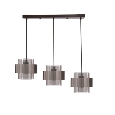Spiega lampa wisząca czarny+satyna nikiel 3x60W E27 klosz dymiony