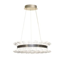 TOLOSA lampa wisząca satyna nikiel 30W LED 3000, 4500,6500K kryształki bezbarwne