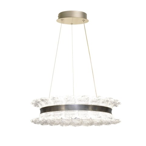 TOLOSA lampa wisząca satyna nikiel 30W LED 3000, 4500,6500K kryształki bezbarwne